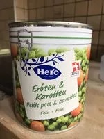 Mängden socker i Erbsen und Karotten