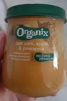Mängden socker i Organix must corn, Apple & pineapple