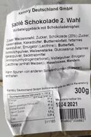 Mängden socker i Sablé Schokolade