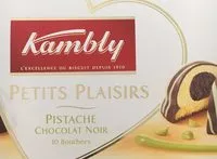 Mängden socker i Kambly Biscuits Petits Plaisirs pistache chocolat noir le paquet de 100 g