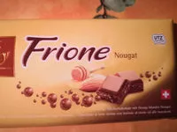 Mängden socker i Frione Chocolat au lait aéré avec nougat du miel aux amandes