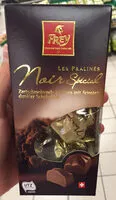 Mängden socker i LES PRALINÉS Noir Spécial Zartschmelzende Pralinés mit feinster dunkler Schokolade