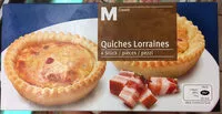 Mängden socker i Quiches Lorraines
