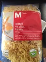Mängden socker i Nudeln Spätzle