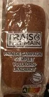Mängden socker i Vollkorn Pain De Campagni Complet