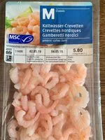 Mängden socker i Crevettes nordiques cuites