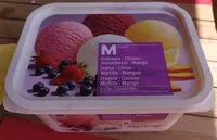 Mängden socker i Glace à l'eau fraise/citron/myrtille/mangue