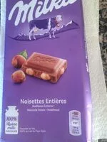 Mängden socker i Milka Chocolat Au Lait Et Noisettes Entières