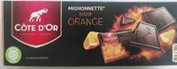 Mängden socker i Côte D'or Mignonnettes Noir Orange 12X180G 18PCS