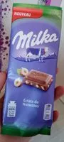 Mängden socker i Chocolat Milka au éclats de noisettes