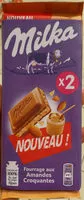 Mängden socker i Milka fourrage aux amandes croquantes