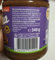 Mängden socker i Milka - Aux noisettes