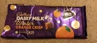 Mängden socker i Dairy milk winter orange crisp