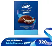 Mängden socker i Ovo De Páscoa Ao Leite Recheio Oreo Lacta Tripla Camada Caixa 320g