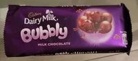Mängden socker i Bubbly Chocolate Dairy Milk 87 GM