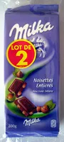 Mängden socker i Chocolat Noisettes entières (Lot de 2)