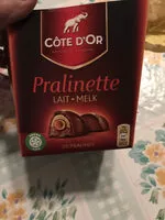 Mängden socker i Côte D'or Pralinette Milk 8X200G