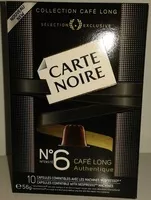 Mängden socker i Carte Noire - Café Long Authentique N°6