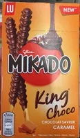 Mängden socker i Mikado King Choco chocolat saveur Caramel