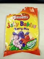 Mängden socker i Bassetts jelly babies candy berry mix