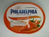 Mängden socker i Philadelphia cream cheese-soft sweet chili light