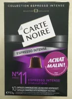 Mängden socker i N°11 Expresso Intense irrésistible
