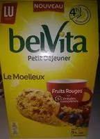Mängden socker i Belvita Petit déjeuner Le moelleux aux fruits rouges