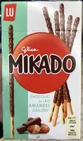 Mängden socker i Mikado Chocolat au lait amandes grillées