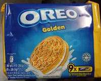 Mängden socker i Golden Oren vanilla sandwich cookies with vanilla flavored cream