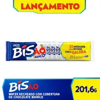 Mängden socker i Wafer Cobertura Chocolate Branco Lacta Bisão Pacote 201,6g