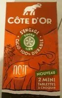 Mängden socker i 2 mini tablettes à croquer noir