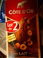 Mängden socker i Cote 2x180g bloc lait noisette