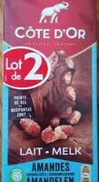 Mängden socker i Côté d'or lait amandes