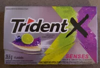 Mängden socker i Goma De Mascar Acid Blueberry Zero Açúcar Trident Xsenses Caixa 26,6g 14 Unidades Leve Mais Pague Menos