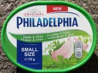 Mängden socker i Philadelphia Original Vitlök & Örter