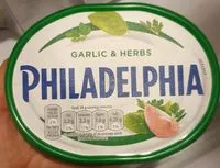 Mängden socker i Philadelphia cream cheese garlic and herb light