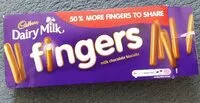 Mängden socker i Dairy Milk Fingers 207g