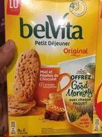 Mängden socker i Biscuits miel pépites chocolat Belvita