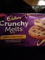 Mängden socker i Cadbury Crunchy Melts Soft Cookie Centre 156G