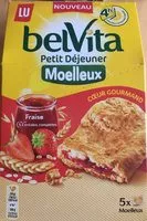 Mängden socker i Biscuits Petit Déjeuner Moelleux Coeur Gourmand Fraise 🍓
