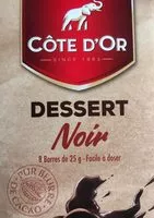 Mängden socker i Côte d'Or dessert noir
