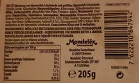 Mängden socker i Mischung von Alpenmilch Schokolade und gefüllter Alpenmilch Schokolade