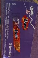 Mängden socker i Barre de chocolat Milka & Daim