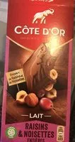 Mängden socker i Bloc Lait raisins noisettes entières