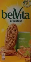 Mängden socker i Belvita Breakfast Muesli made with 5 wholegrains