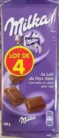 Mängden socker i Chocolat au lait du pays Alpin (lot de 4)