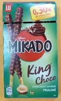 Mängden socker i Mikado King Choco Chocolat saveur Praliné