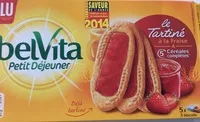 Mängden socker i BelVita Petit Déjeuner Le Tartiné à la Fraise