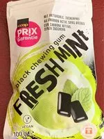 Mängden socker i Black Chewing Gum Fresh Mint Coop prix garantie