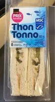 Mängden socker i Coop Prix Garantie Thon sandwich